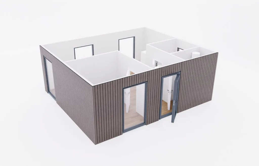700 × 600 – 1-Zimmer-Wohnmodul