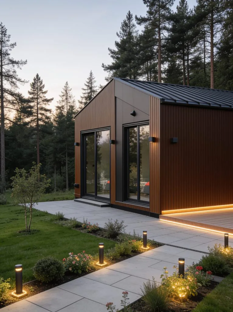 Modulhaus 1000 × 600 cm mit Satteldach und zwei Schlafzimmern